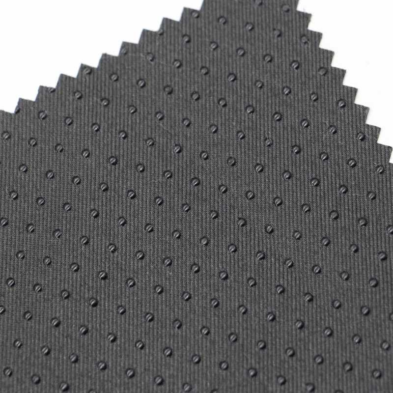 Factory Wholesale Polyester Dyed Black Gaberdine Silicon Non Slip Fabric For Home Textile Cushion