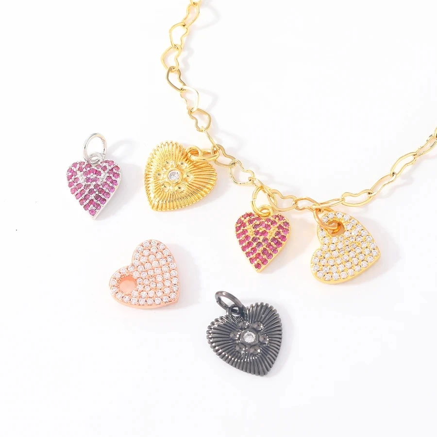 2022 Pendant Charms Pave Heart Padlocks Dangle Charm fit Original Women Snake Chain Necklace Bracelet Accessories