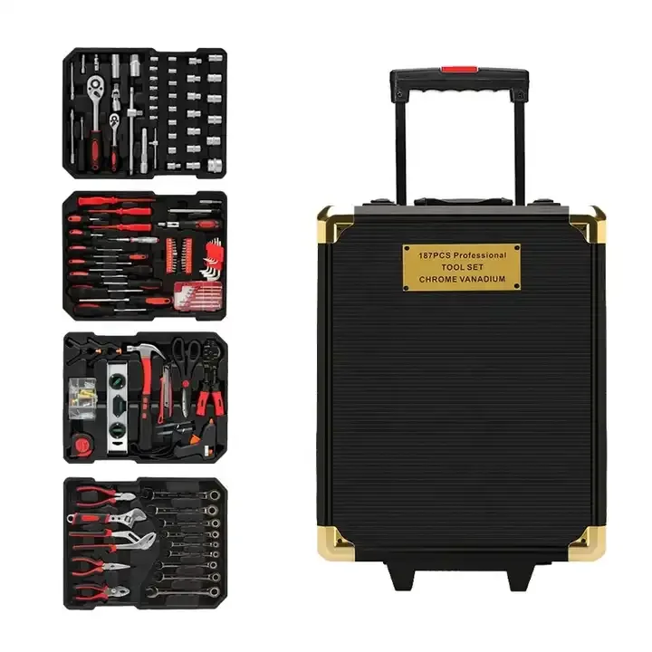 CHROME VANADIUM Professional Suitcase Tool set 187 PCS  Auto Repair Tool