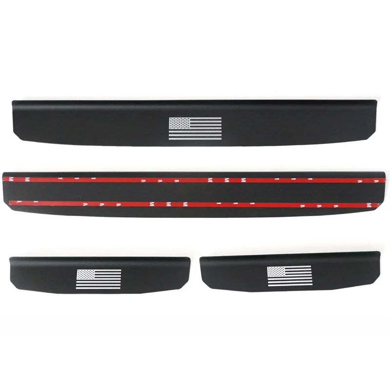 Cartaoo Aluminum Alloy  Door Sill Plates Entry Guards Kit for Jeep Wrangler JL 2018