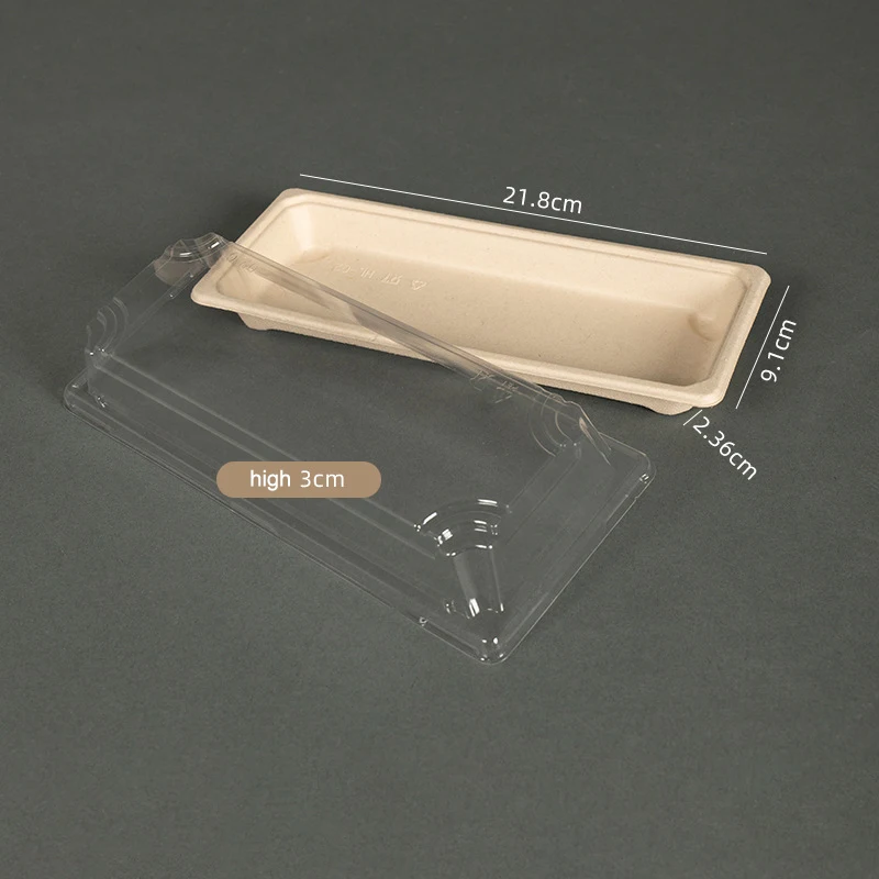 Disposable biodegradable Sushi Box packaging Sushi Fruits Display Food Box Paper Pulp container
