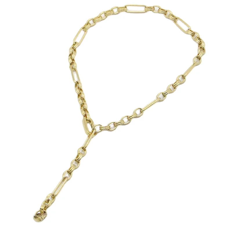 
New Design European And American Savi Same Ins Style Link Adjustable Chain 14K Stainless Steel Choker Necklace 