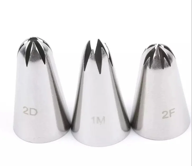 Hot sale 304 stainless steel pastry nozzles butter cookies pastry nozzles seamless bakeware tools