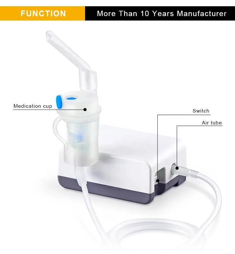 Small Handy Medical Equipment Low Noise DC Compressor Nebulizer for Kids & Adults Home & Hospital Use