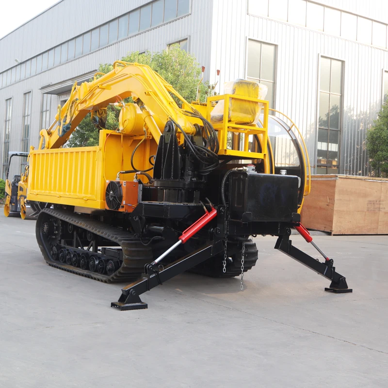 China Construction mobile crawler crane 6 tons 5 tons dump truck mounted excavator with chipper