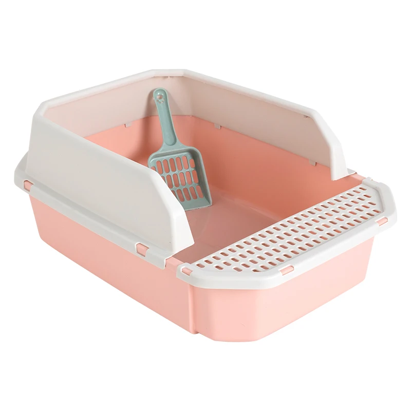 Wholesale cat PP material Detachable Plastic Pet Litter Box Semi-close Anti-Splash Reusable Cat Bedpans Pet Toilet sand basin