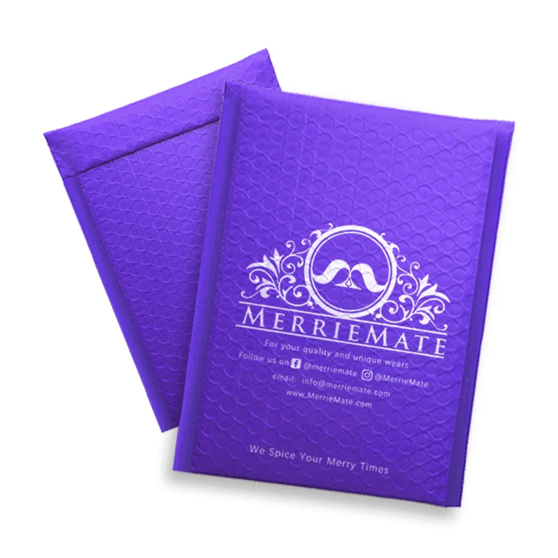 Пользовательские Легкие водостойкие мягкие конверты, блестящие фиолетовые конверты для почтовых отправлений