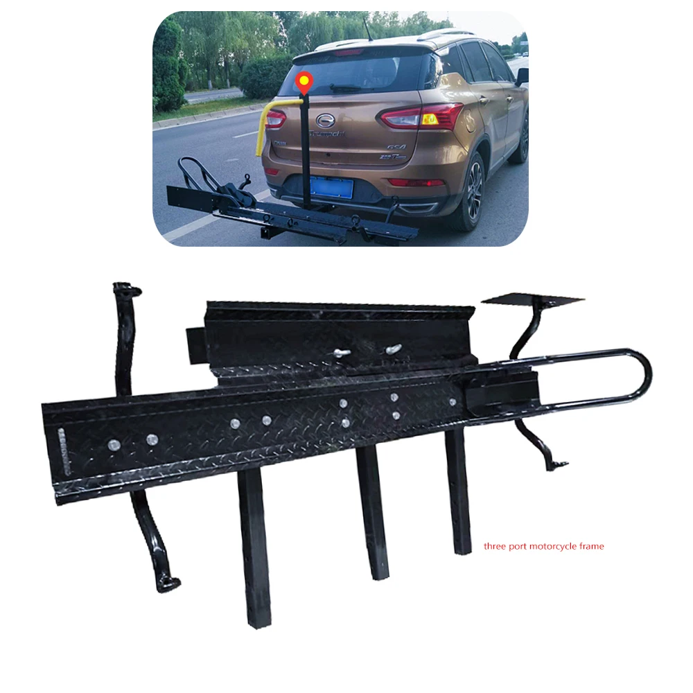 Motorcycle Car Trailer Square Bar Car Trailer Frame Luggage Rack Rear Trailer Tail Three Port Motorcycle Frame