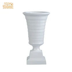 82CM Height Modern Glossy White Trumpet Polyresin Wedding Centerpiece Table Vase