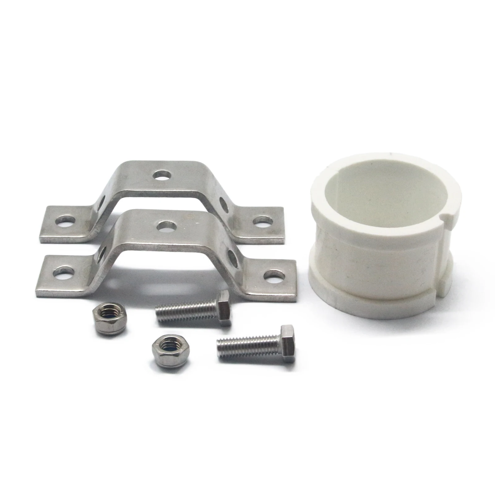 Adjustable SS304 Hex Pipe Hanger with PVC Grommets Stainless Steel Hex Type Tube Support Pipe Bracket Clamp with PVC Gasket