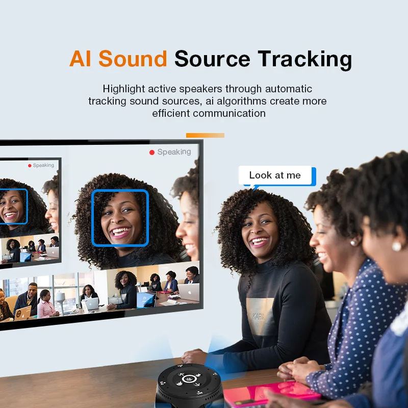 Anywii 360 Panoramic Intelligent Audio Video Conference Device Voice source tracking Video Conference Camera for Record meeting