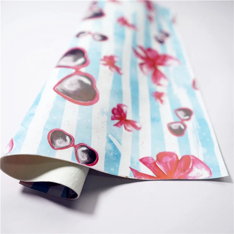 Mango nice design Print 100%Vinyl Leather Custom digital print vinyl Pvc Leather fabric 550gsm for Bags