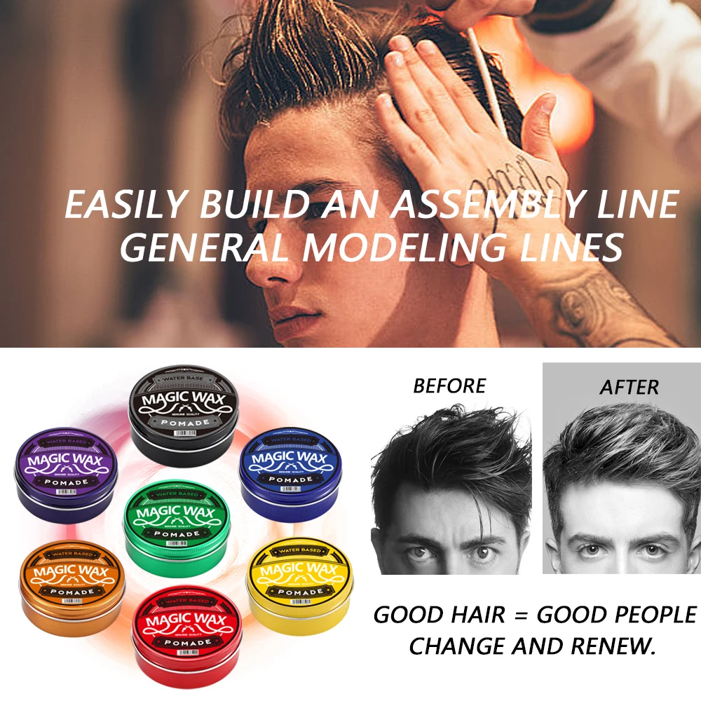OEM/ODM Colorful Aluminum Box Magic Hair Wax Alcohol Free Fashion Hair Pomade Men Styling Hair Wax