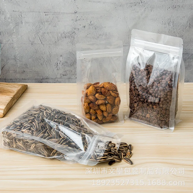 Manufacturer 2023 Frosted flat bottom Plastic Food Storage Packaging transparent ziplock bag