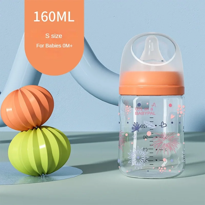 Portable Anti Colic Glass Baby Bottle Wide Neck BPA Free Baby Drink Bottles Baby Feeding Bottle 5oz and 3oz packing