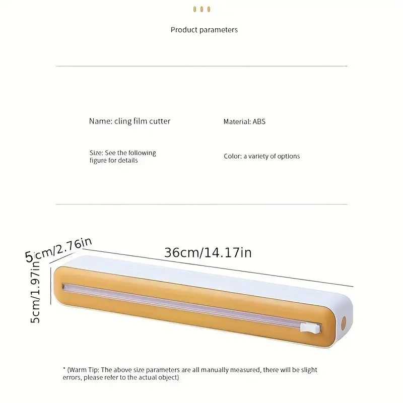 2 In 1 Food Film Dispenser Wrap Dispenser With Cutter Storage Box Aluminum Foil Stretch Film Cutter Kitchen Accessories
