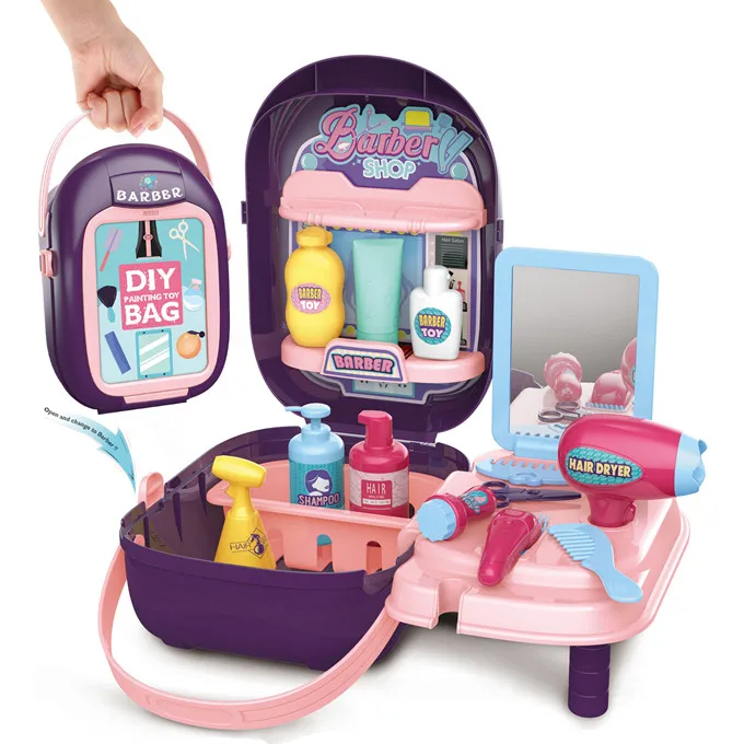 wholesale funny barbecue set  grill kitchen tool kids BBQ set toy for outdoor play suitcase