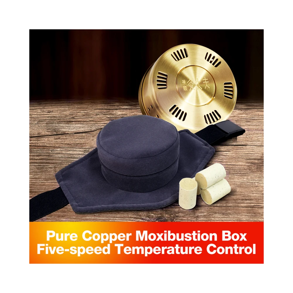 Smokeless Upgraded Pure Copper Moxa Box Moxibustion Therapy Moxa Stick Burner Box