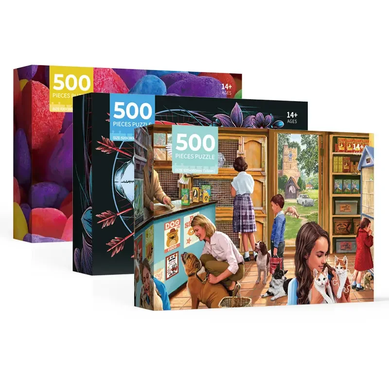 Manufacturer hot sale 500 1000 pieces can check the production process toy paper puzzle for promoting imagination and memory
