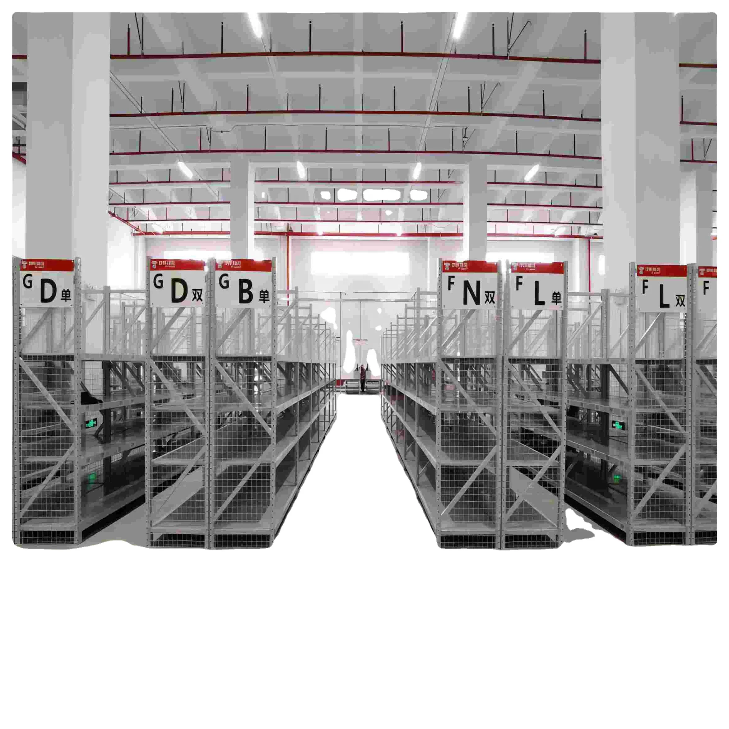 Q235B стальные легкие складские металлические стеллажи двухсторонние полки для супермаркетов для среднего хранения и использования в магазинах