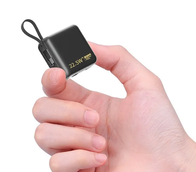 Outdoor Travel Waterproof Portable 22.5W 10000 Mah Led Digital Display Quick Charging Cable Mini Small Power Bank