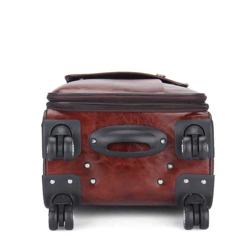 New Model Fashion designer pu luggage wholesale travel luggage trolley bag