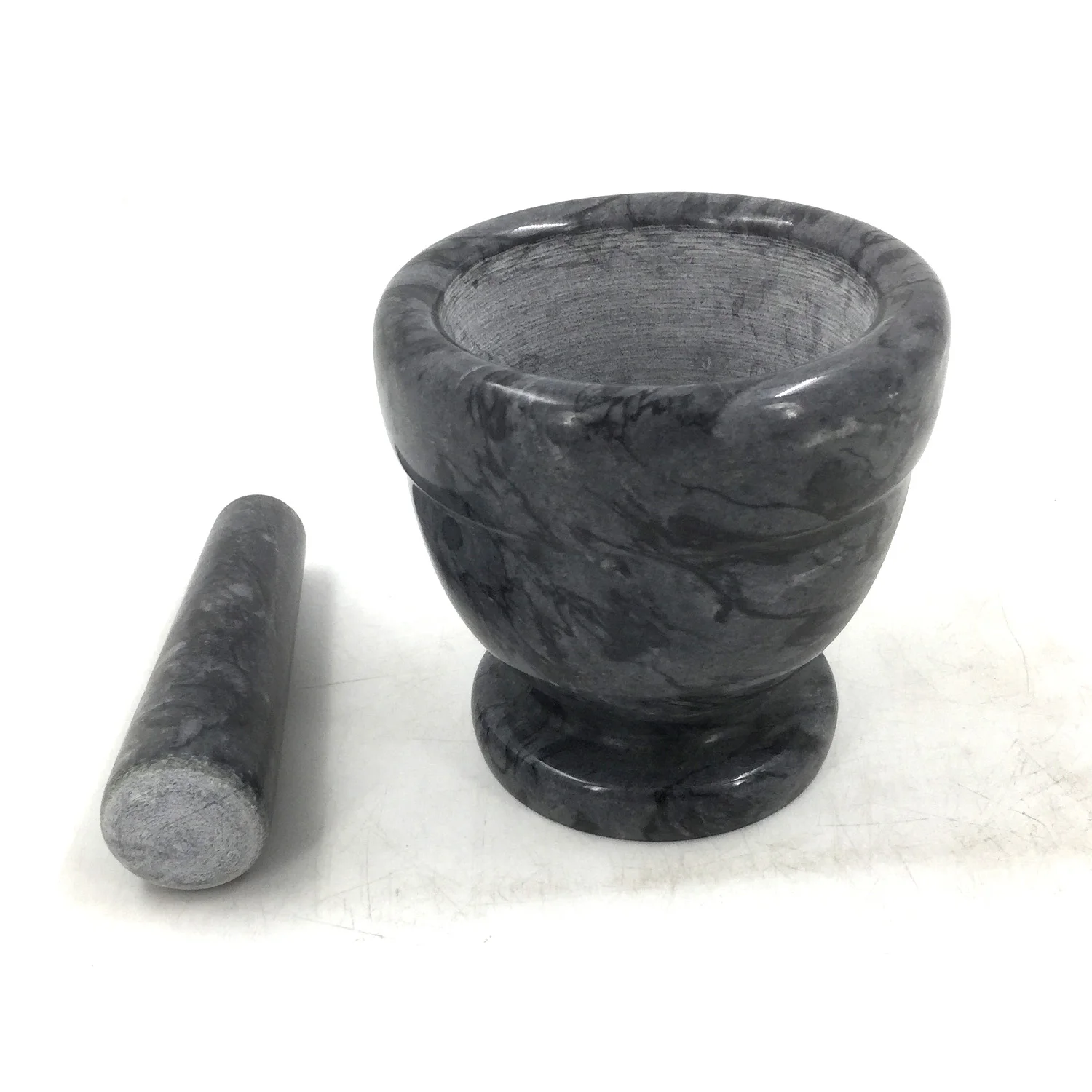 4 inch natural Stone molcajete black marble mortar pestle 10.5 cm guacamole bowl