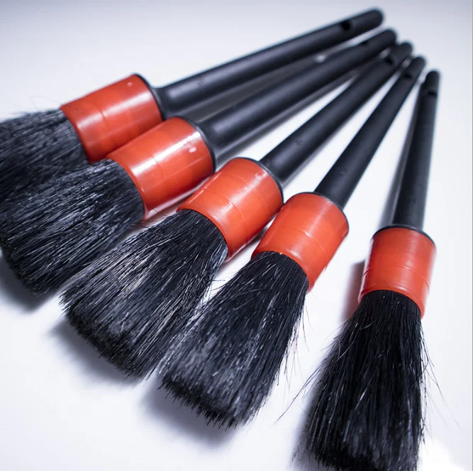  5 pcs Soft Car Detailing Brush Set Bristle Hair for Both Dry and Wet Use Wheel Air Outlet Cleaning Tool Detail