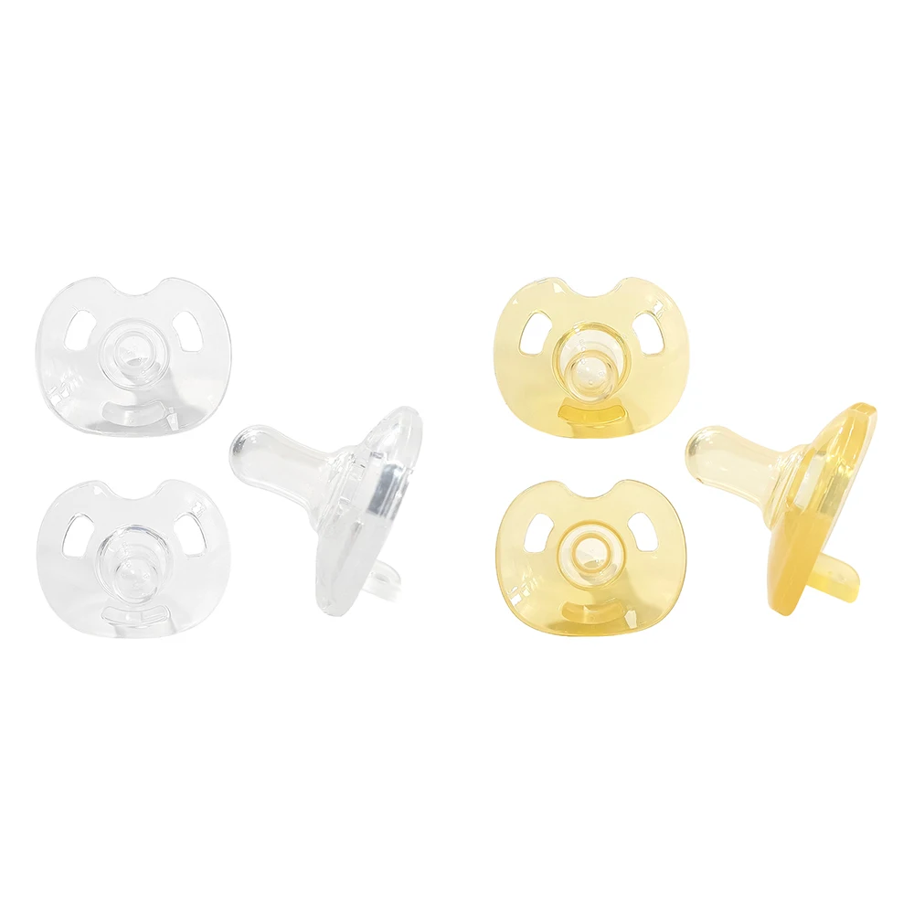 High Temperature Resistant Safety Pacifier Feeder Flat Head Silicone Newborn Nipple For Baby Sleep Soother Toys