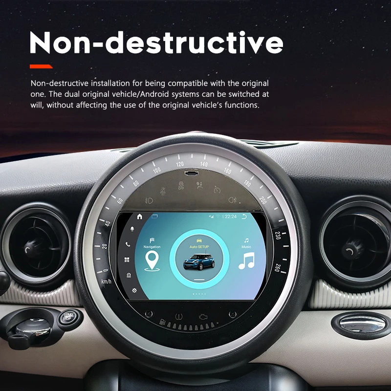 For BMW Mini R56 7 Inch 2007-2010 years Built-in CarPlay  Screen multimedia joying player touch screen for 13 android car radio