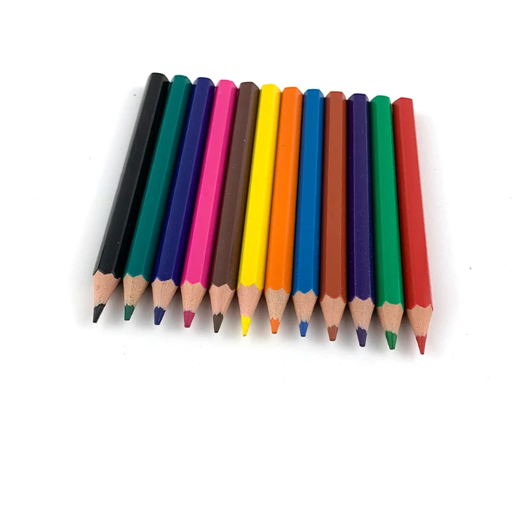 High Quality Environmental Friendly 3.5inch 12 Color Pencils for Kids