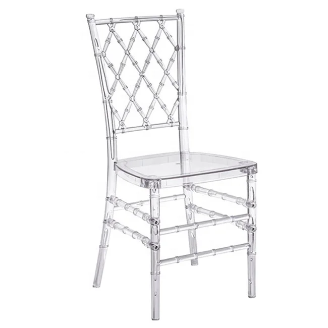 Modern fashion design clear chavari restaurant chairs dining wedding event with cushion
