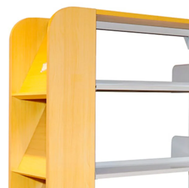 Best Design Double Side Steel Wooden Magazine Book Shelf for Library