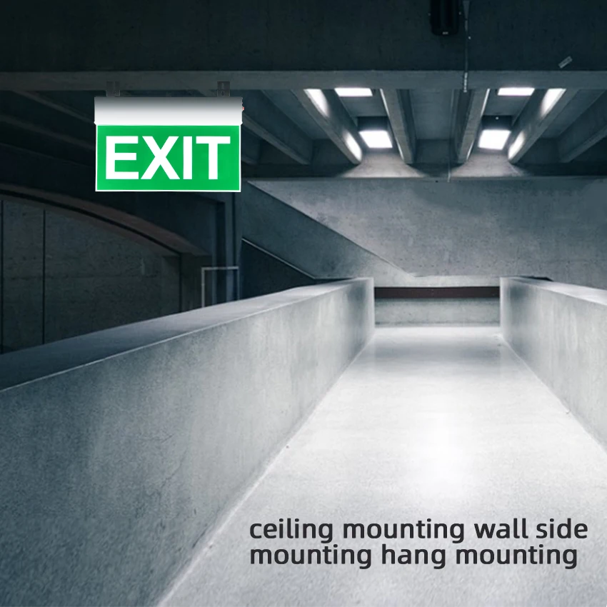 New Emergency Beam Lights High Power 3W Exit Sign Rechargeable Exit Led Emergency Sign