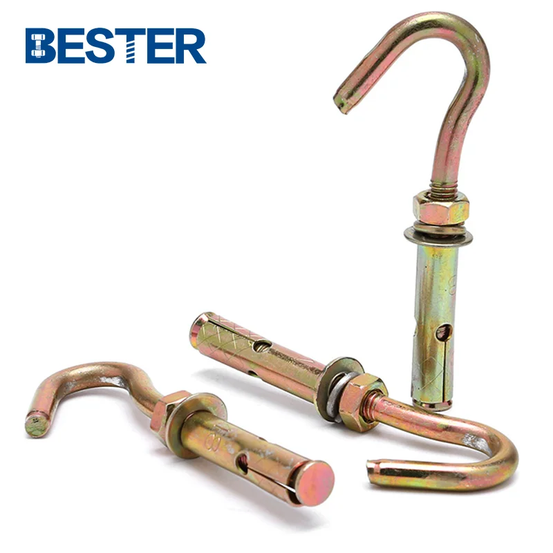 Chinese factory Carbon steel zinc plated Concrete expansion fan hook J type anchor bolt