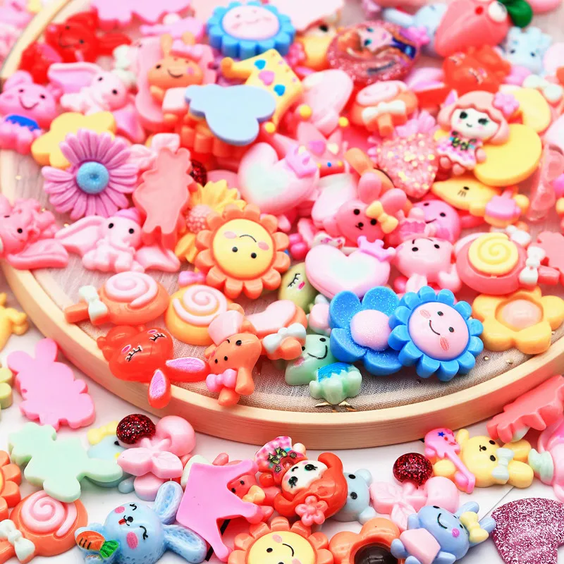 Resin Candy Cabochon for Slime Flatback Jewelry Making Craft Supplies Craft Hair Bow Center Decoration