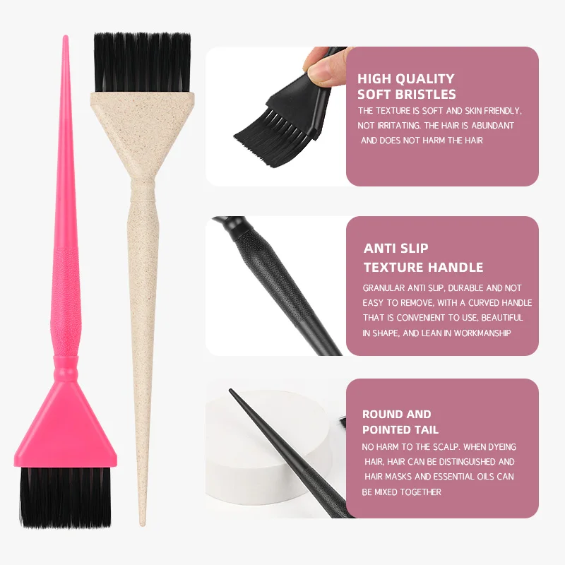 Private Label Salon Barber Hair Bleach Dyeing Tool Hair Salon Color Dye Brush OEM Professional Hair Coloring Tint Brush