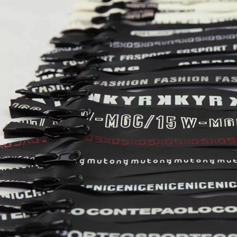 Custom Printing Logo Closed End Nylon Zip PU Waterproof Nylon Zipper