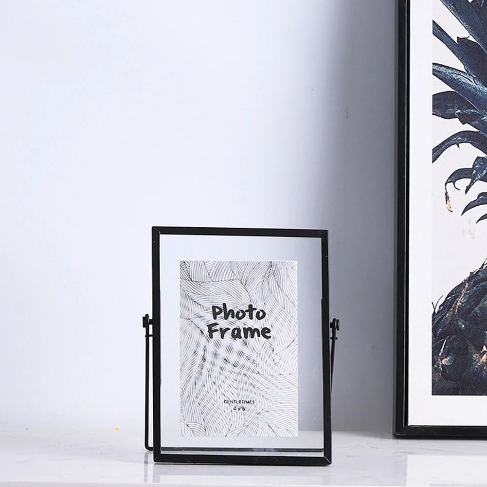 Double Glass Floating Frame Metal Picture Frame For Pressed Flowers Photos