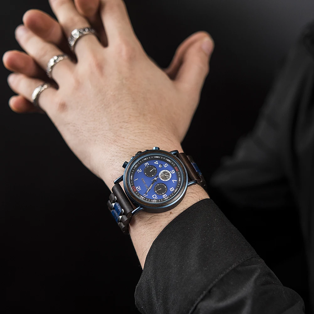 DODO DEER Wood Engraving Personalized Men Watch Top Wooden Timepieces Custom LOGO Watches for Dad Husband