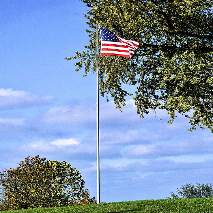 Telescopic aluminium splicing pole flag outdoor flag poles flag pole inside base