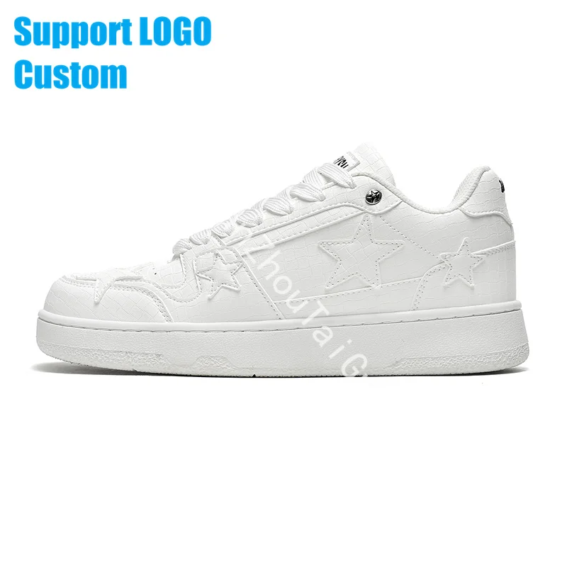 OEM& ODM Mens White Casual Shoes Low Top Canvas Sneakers Lace Up Casual Shoes Black Fashion Walking custom Shoes for Men