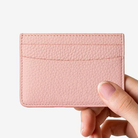 Customised classic pu Card Holders smooth nappa leather 2card slot Holder