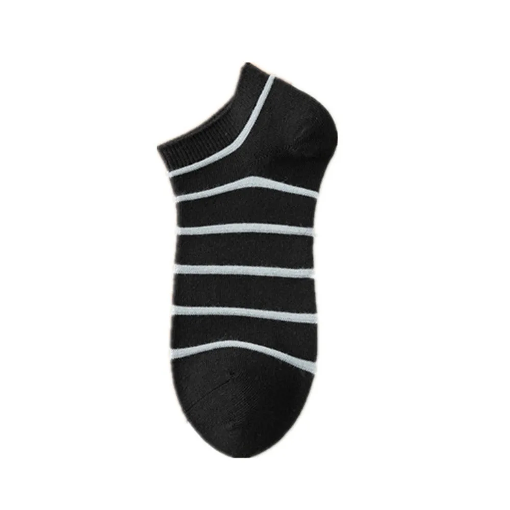 2021 Hot Sale Simple Sports Wind Stripe Basic Cotton Boat Bamboo Mens Socks