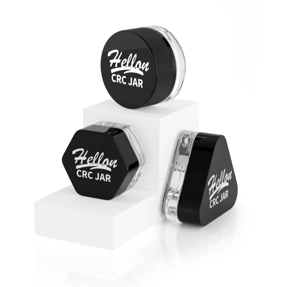 3g 5g 7g 9g Small Clear Glass Cream Jars Custom Logo Square Concentrate Containers Child Resistant Cap CRC Glass Jar