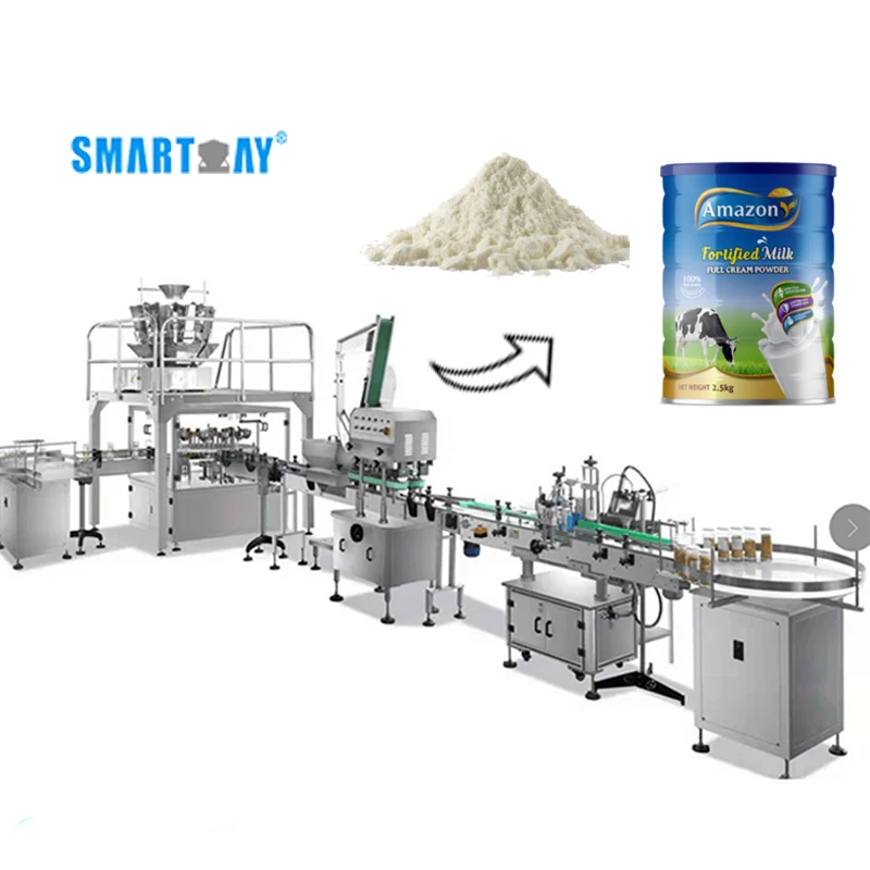 Automatic Multihead Weigher Milk powder cans jar  packaging machine for green tea powder
