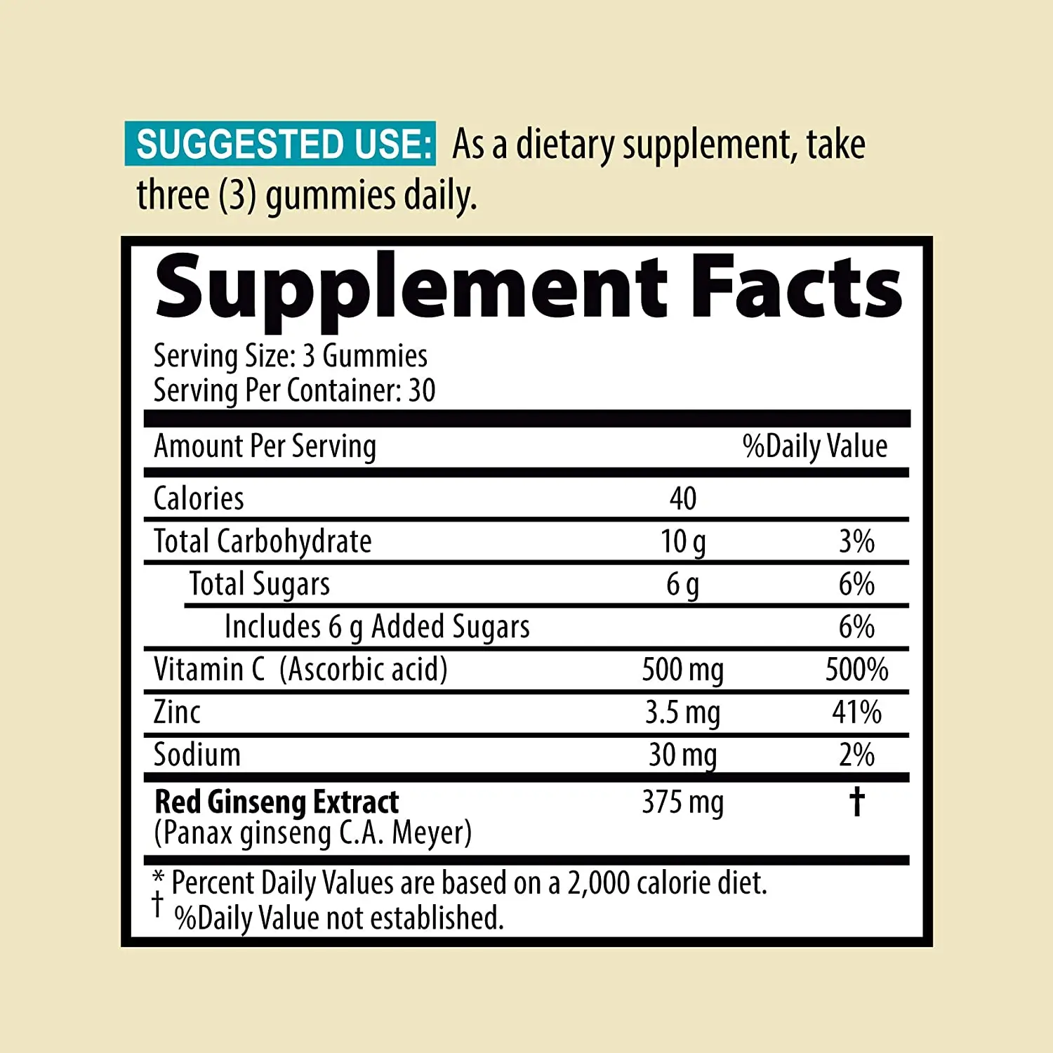 Immunity Gummy with Red Ginseng & Vitamin C & Zinc strong immune system