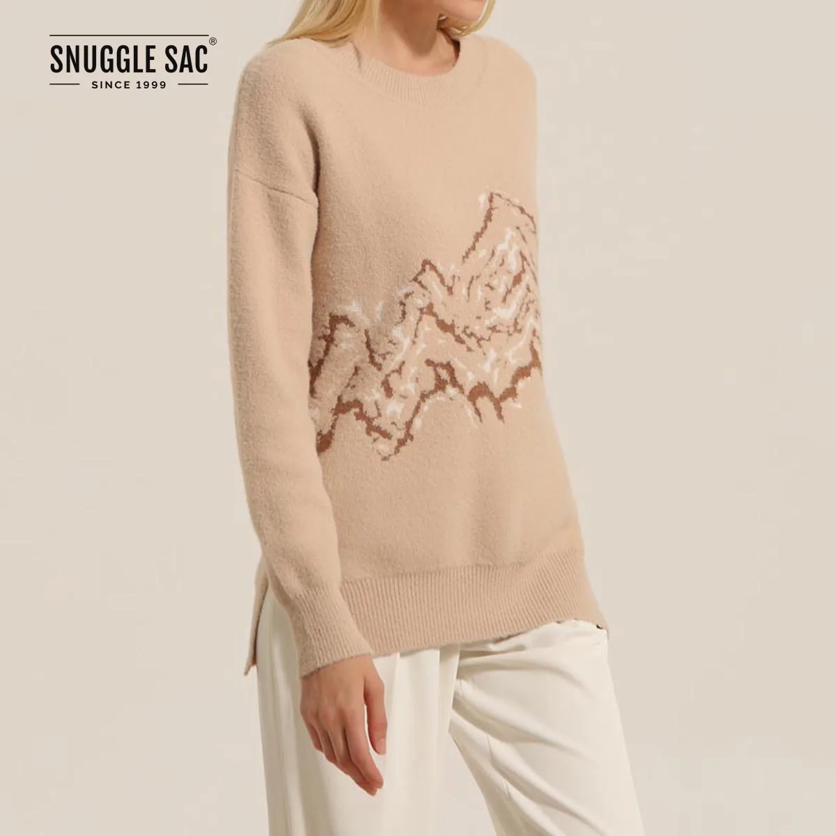 
Snuggle Sac Air Feel Wide Neck Pullover for Women Long Sleeve Ladies Crewneck Sweater 