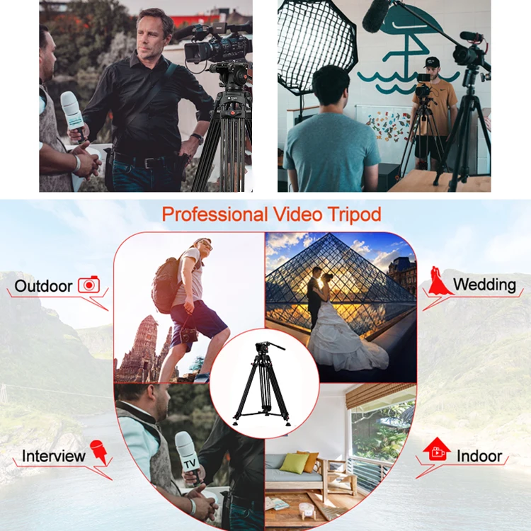 Fotopro New Arrival Aluminum Extendable Adjustable Heavy Duty Dslr Camera Photography Stand Tripod