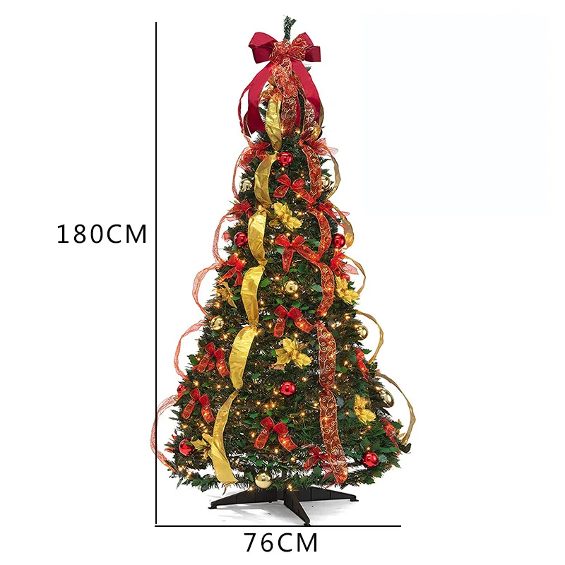 Wholesale Pre-Decorated Luxury Pre Lit Pop Up Artificial Christmas Tree With Led Lights